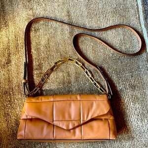 Vince Camuto Tan Crossbody Bag with Gold Chain